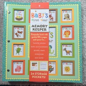 New Seasons Babys First Year Memory Keeper Baby Book 24 Pockets Jungle Animals